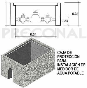 Caja de protección para instalación de medidor de agua potable