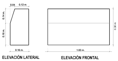 Bordillo para acera tipo urbanización